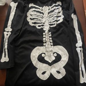 Spirit Halloween costume glitter hooded skeleton dress